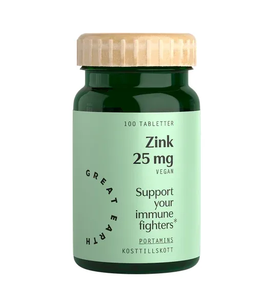 Great Earth Zink 25 100 tabletter