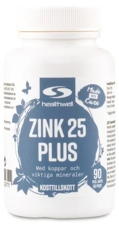 Healthwell Zink 25 Plus 90 kaps