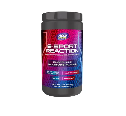 E-Sport Reaction, Chocolate Milkshake Flavor Powder Now Foods