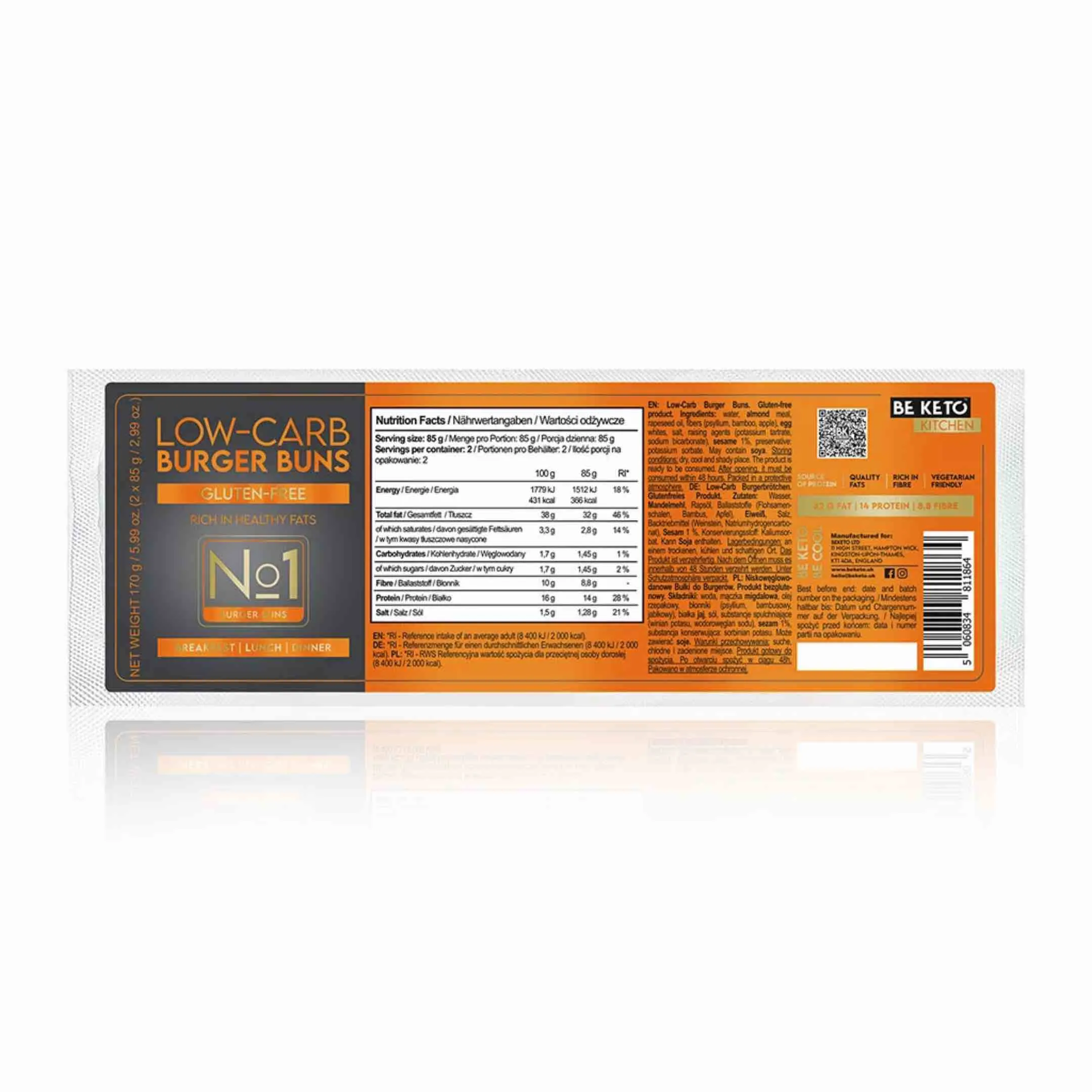 KETO Burger Buns 2x85g BeKeto