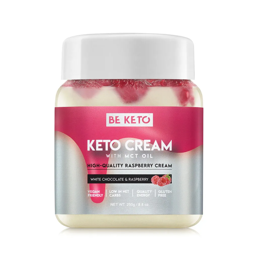 Keto Cream Vit Choklad & Hallon +MCT 250G BeKeto