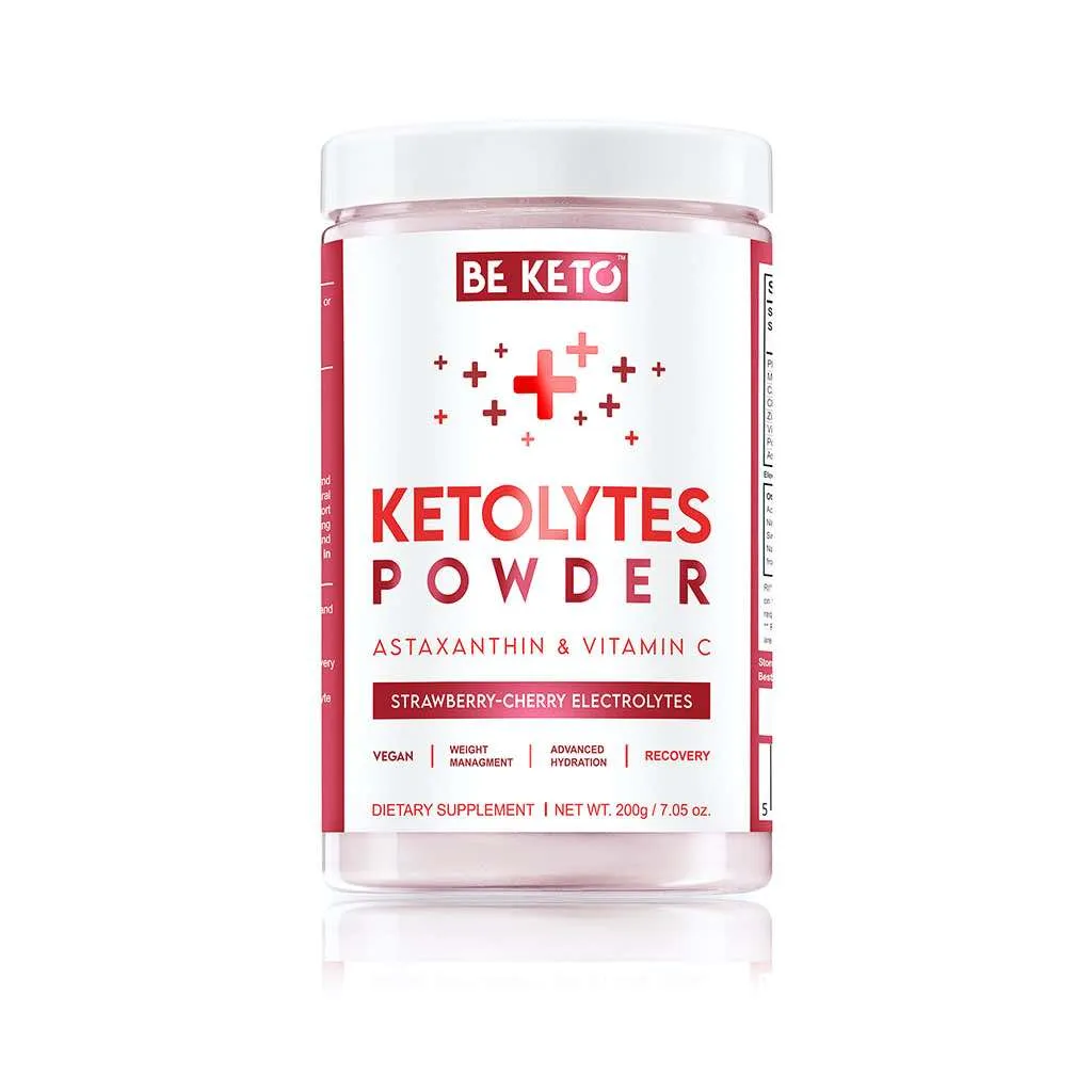 KETO Electrolytes Powder Strawberry Cherry 200g BeKeto