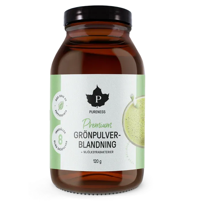 Premium Grönpulverblandning + mjölksyrabakterier Pureness