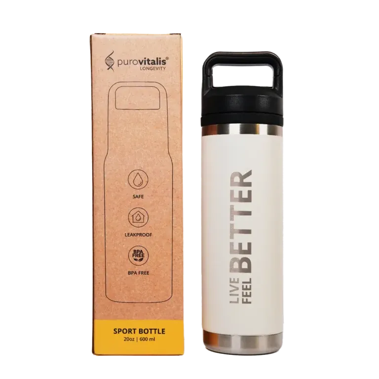 Water Bottle Stainless Steel 600 ml Purovitalis Longevity