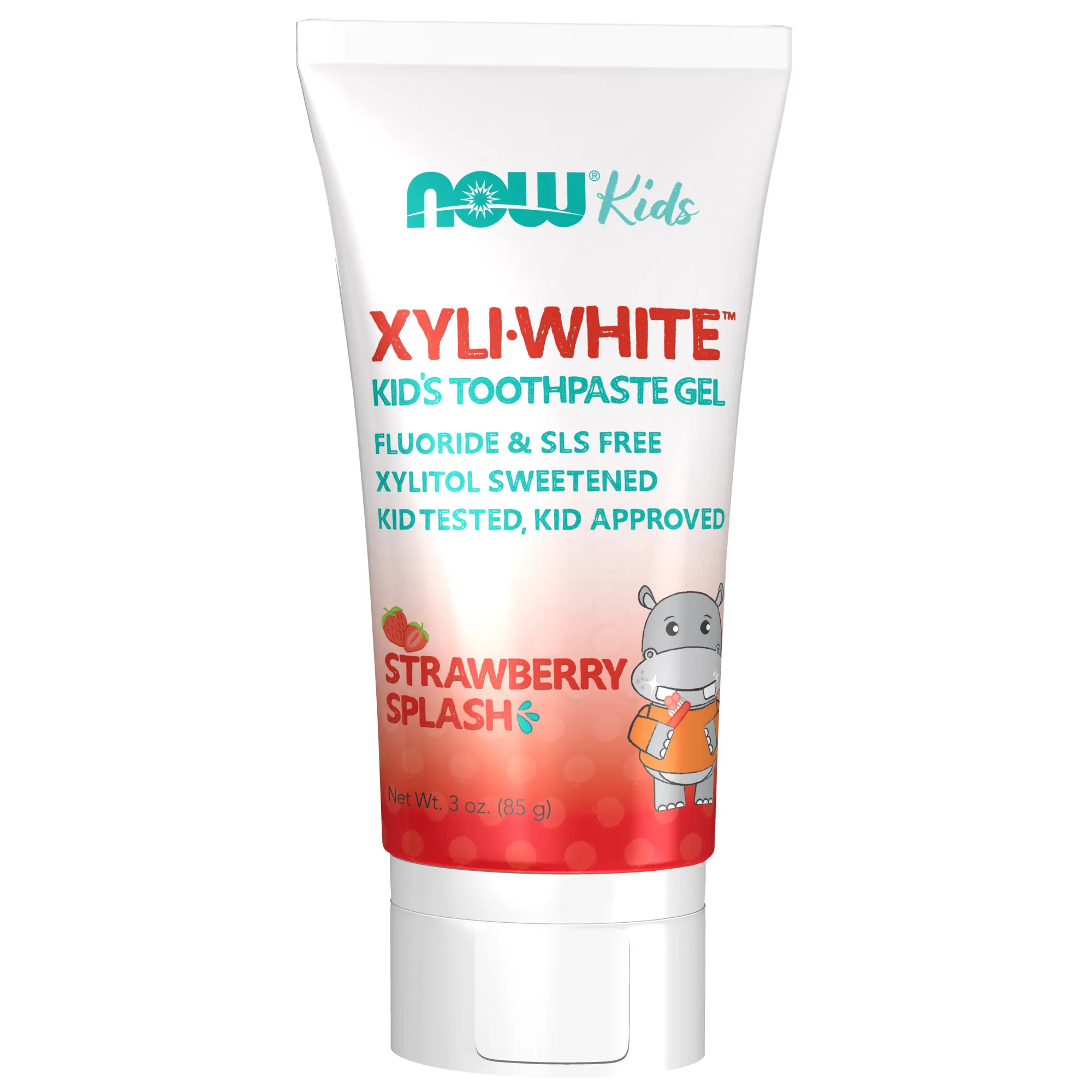 XyliWhite Strawberry Splash Tandkräm Gel för barn Now Foods